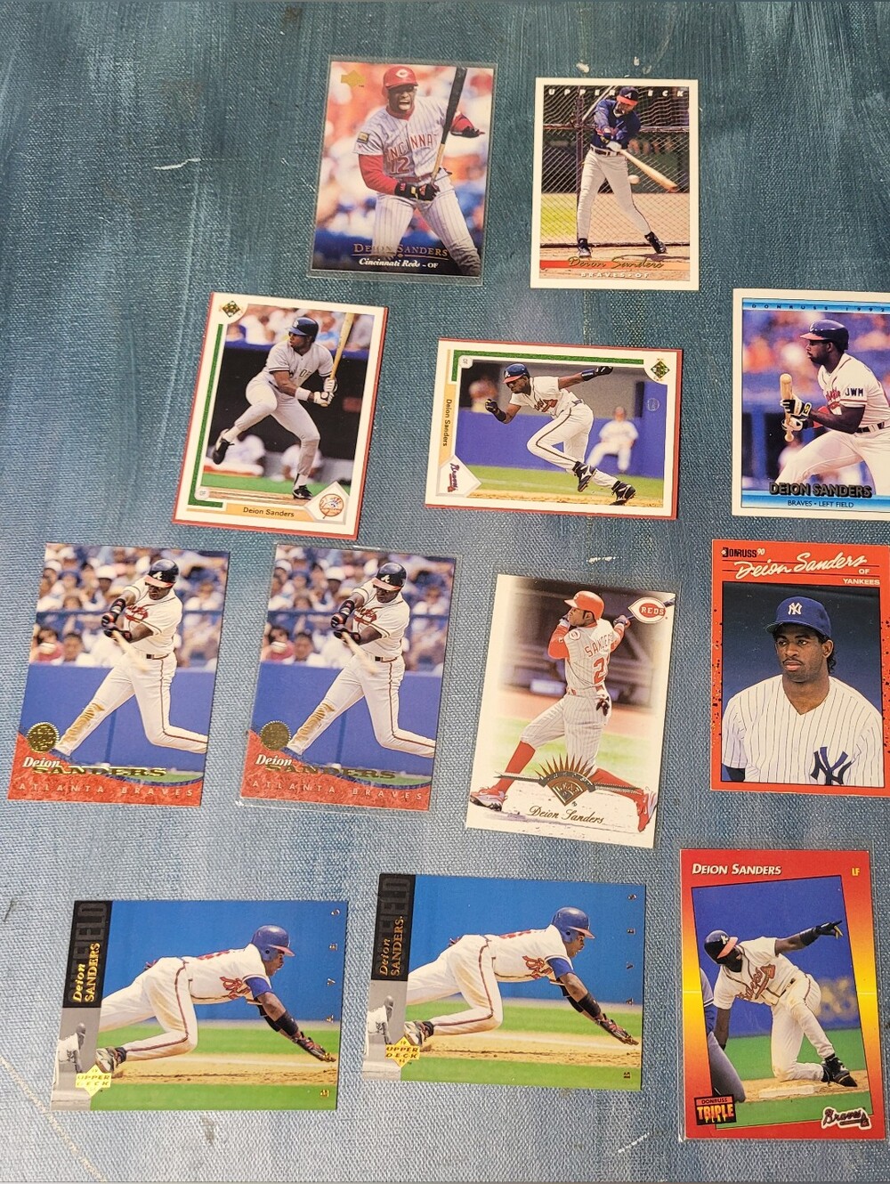 Deion Sanders Baseball Trading Card Lot